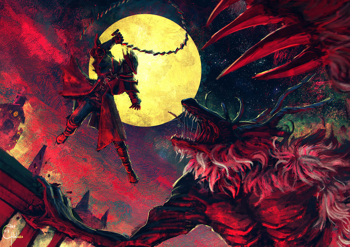 Bloodborne - A battle, bathed in moonlight